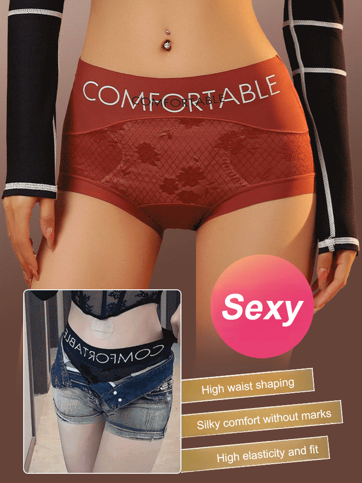 High waist seamless lace panties