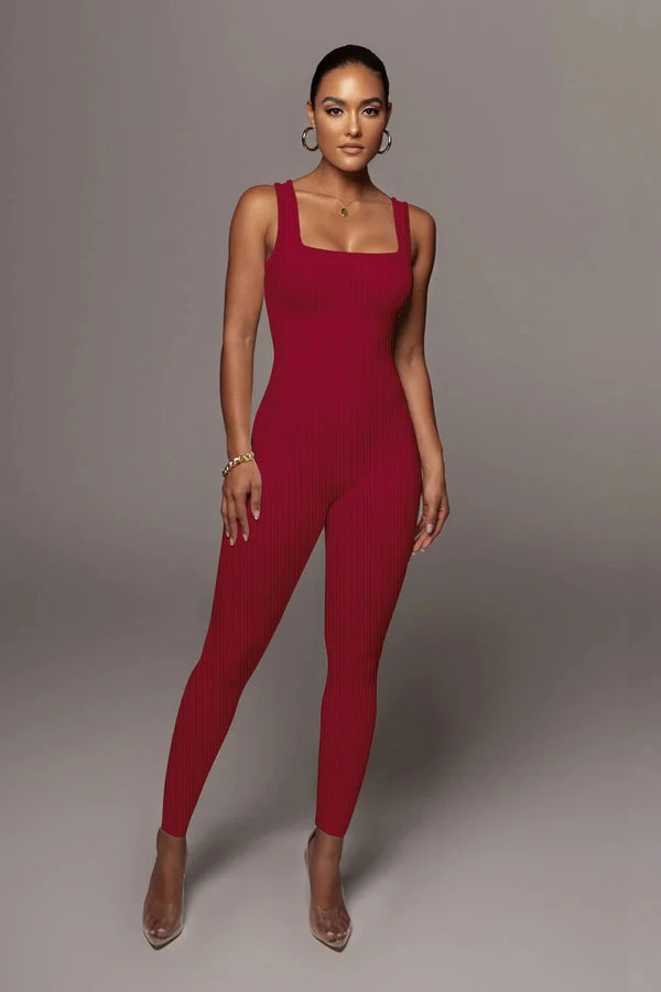 One Piece Tank Top Thigh Slimming Workout Jumpsuit