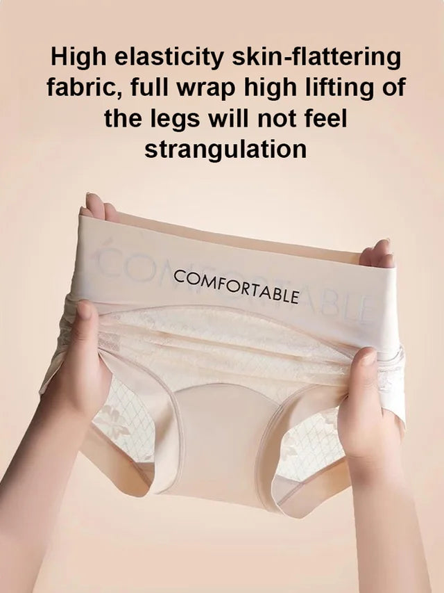 High waist seamless lace panties