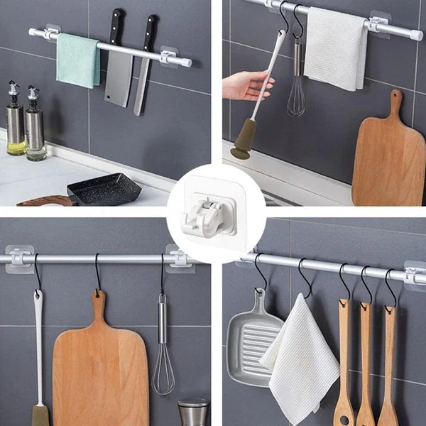 (🎅🎁2024-Christmas Hot Sale🎁-49% ) Nail-Free Adjustable Curtain Rod Holders(Set of 2)
