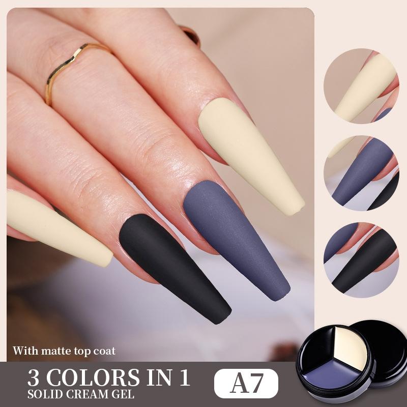 Solid Tricolor Cream Nail Polish
