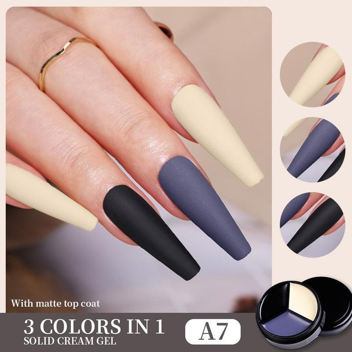 Solid Tricolor Cream Nail Polish