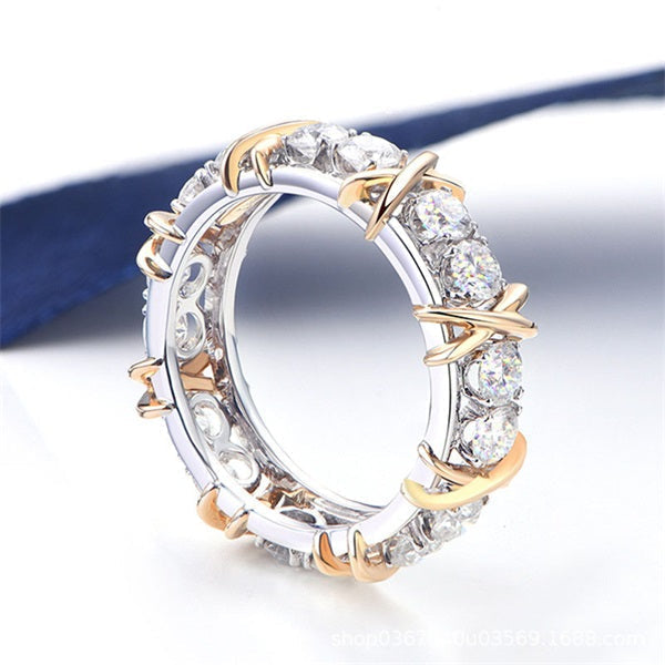 Sterling Silver Cross Full Diamond Ring