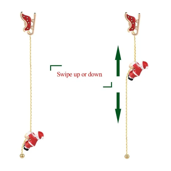 Moving Santa Claus Dangle Earrings