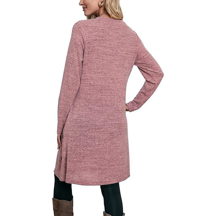 BUTTONED POCKET CASUAL LOOSE DRESS