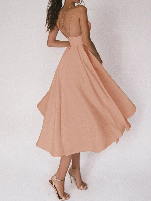 Elegant strappy V neck dress