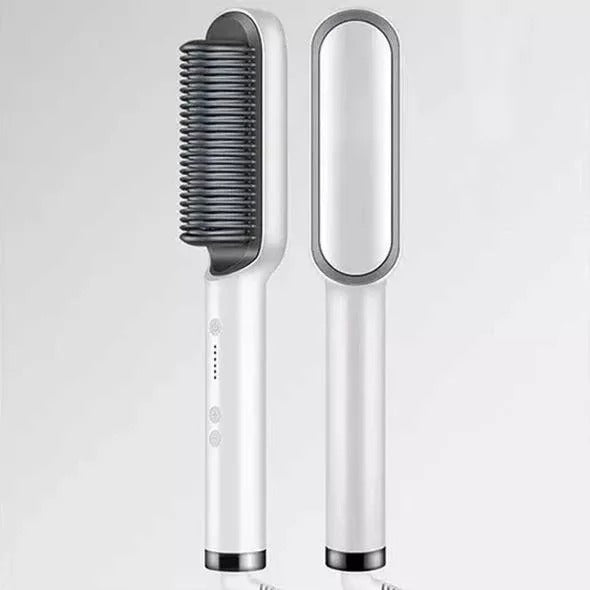 Hair Curler And Straightener Brush