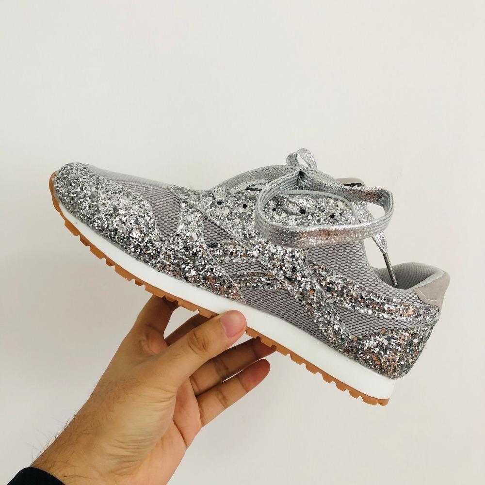 New Style Women s Casual Shoes Thick and Shiny Shoes