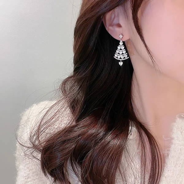 Shiny Christmas Tree Earrings