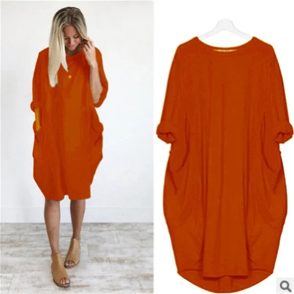 Womens Casual Solid O Outline Dress