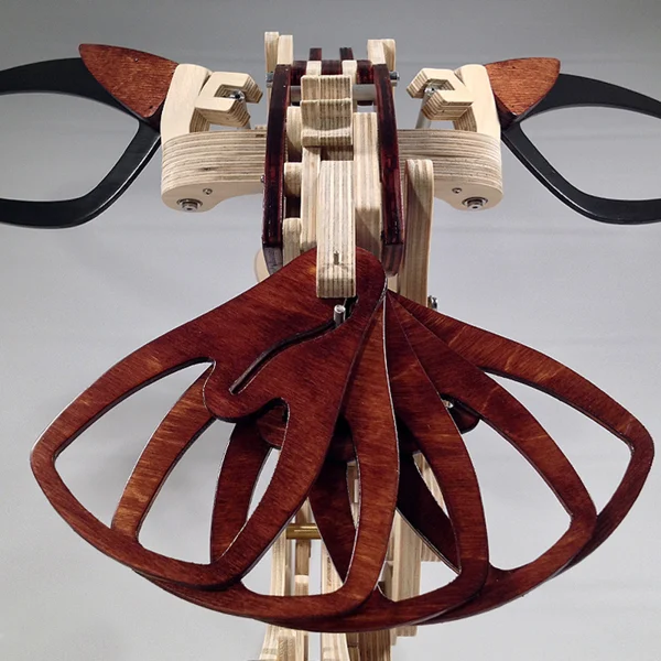 MAGICAL WOODEN KINETIC HUMMINGBIRD SCULPTURE