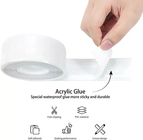 Magic Anti Mold Peel Stick Selfadhe Sive Caulk Tape Strip