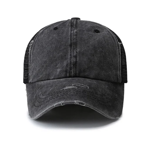 Washed Dad Hat with Ponytail Hole