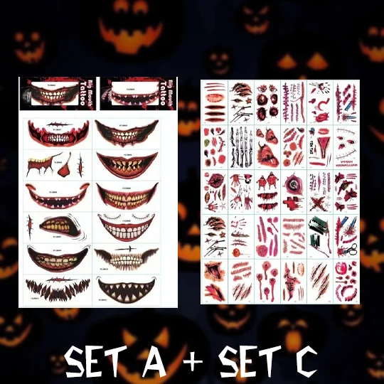 Halloween Prank Makeup Temporary Tattoo