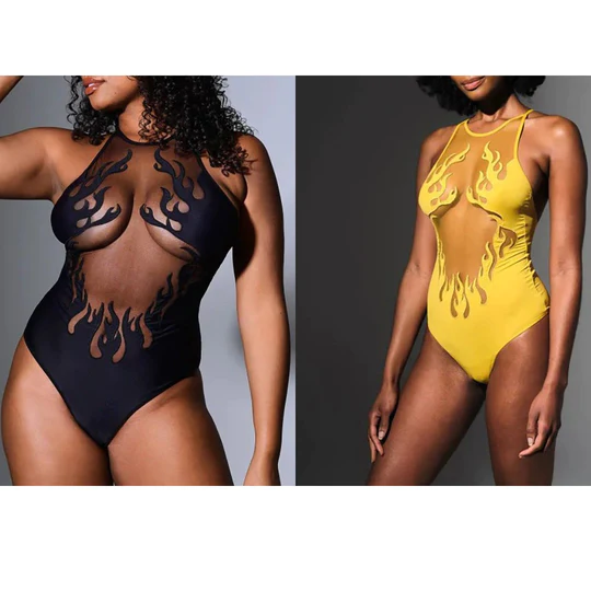 Flame Embroidered Bodysuit