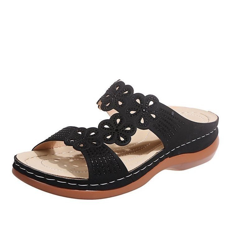 Soft Footbed Orthopedic Arch-Support Womens Flower Hollow Out Sandals
