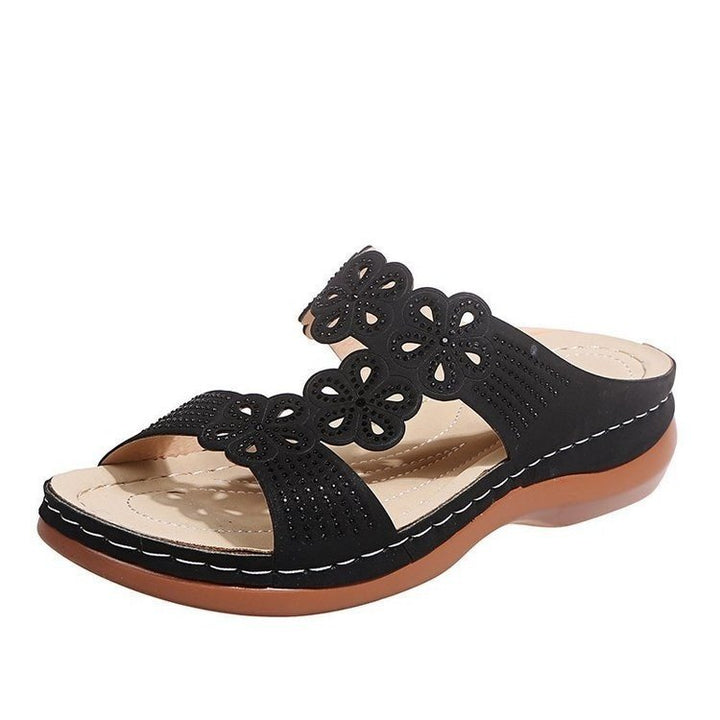 Soft Footbed Orthopedic Arch-Support Womens Flower Hollow Out Sandals