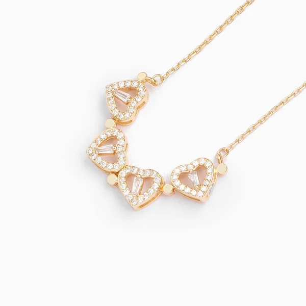 Lucky Heart Sterling Necklace And SIX ROSES