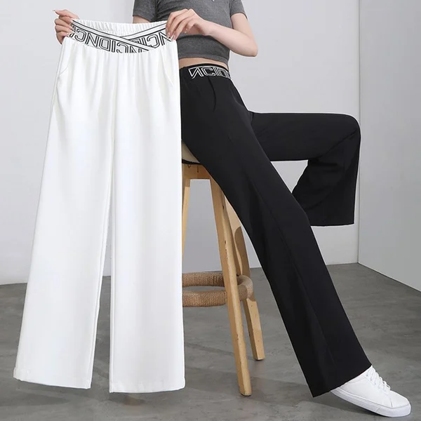Ice Silk High Waist Wide leg Pants