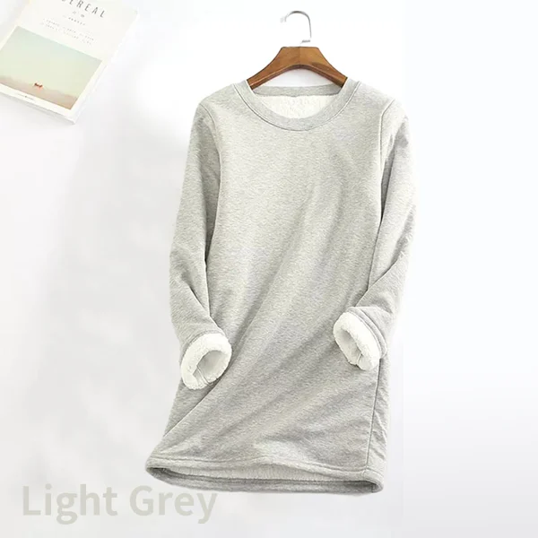 Womens NEW Casual Cotton Round Neck Solid Sweatshirt