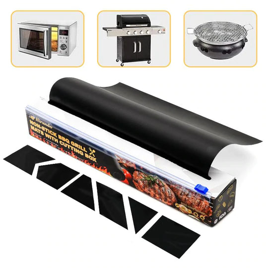 Non Stick BBQ Grill Mats with cutting box