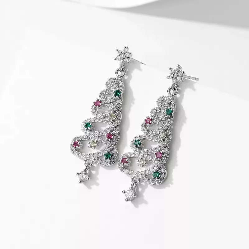 Shiny Christmas Tree Earrings