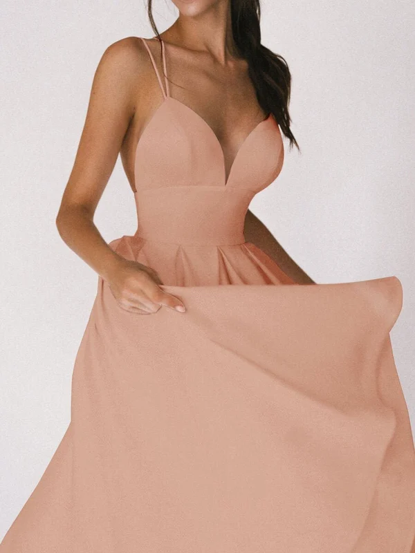 Elegant strappy V neck dress