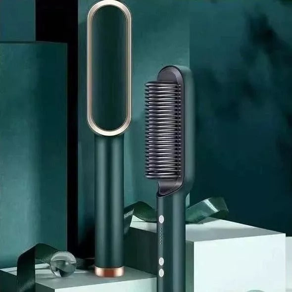 Hair Curler And Straightener Brush
