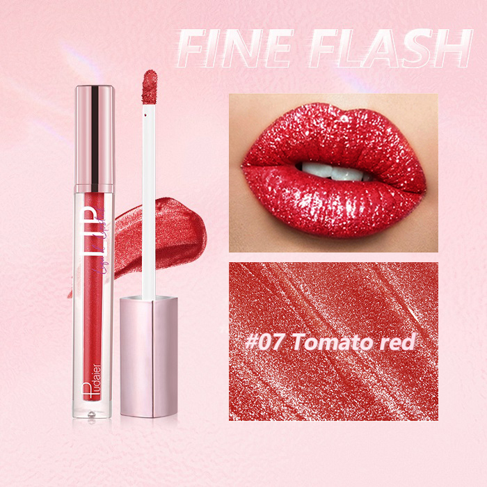 12 Color New Matte Fine Glitter Lip Gloss Cream Waterproof