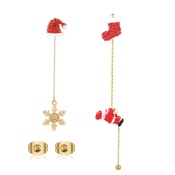 Moving Santa Claus Dangle Earrings
