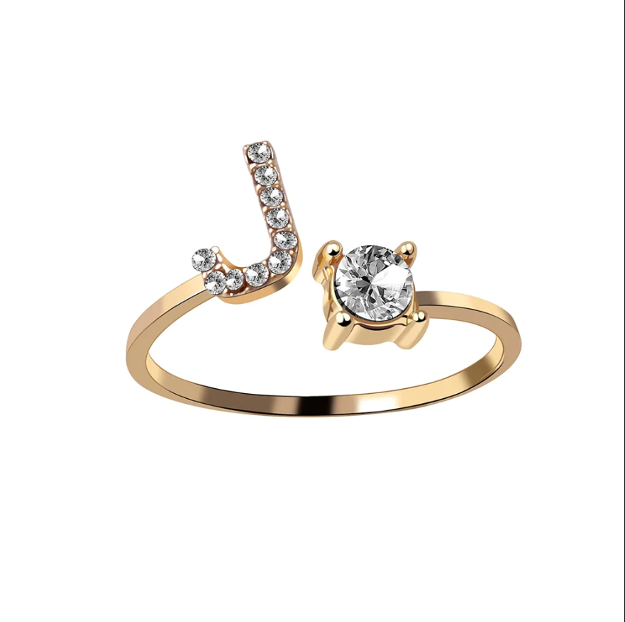 Initial Letter Ring with Zirconia