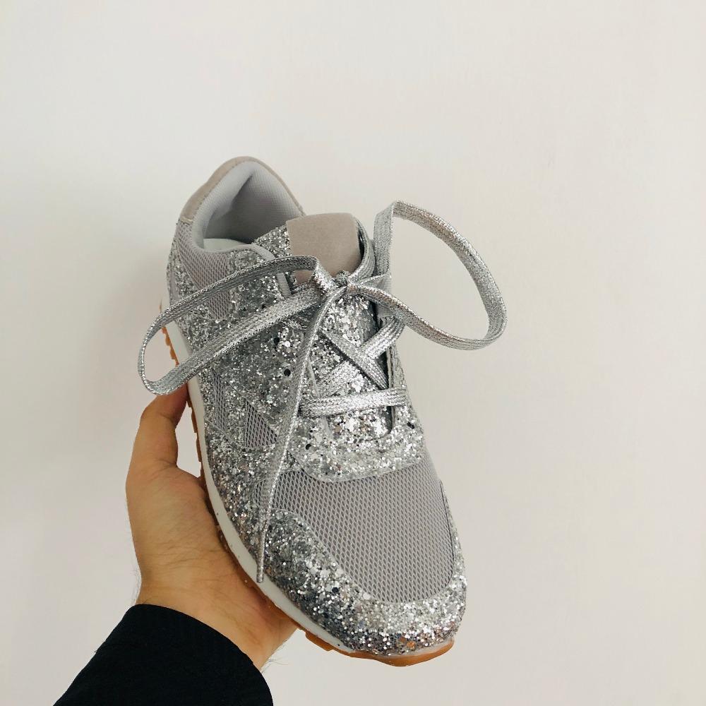 New Style Women s Casual Shoes Thick and Shiny Shoes