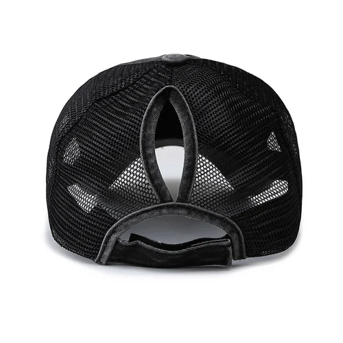 Washed Dad Hat with Ponytail Hole