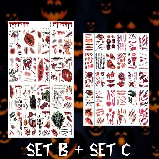 Halloween Prank Makeup Temporary Tattoo