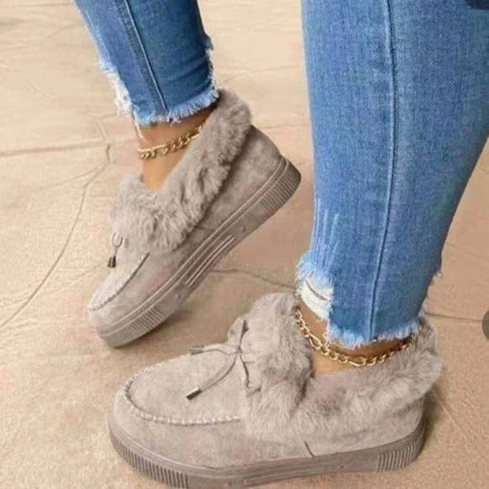 ⚡Womens boots round head thick sole⚡Wool thick warm cotton shoes