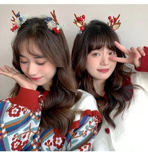 Reindeer Antlers Xmas Hair Clip