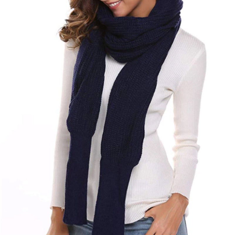 Knitted Wrap Scarf With Sleeves