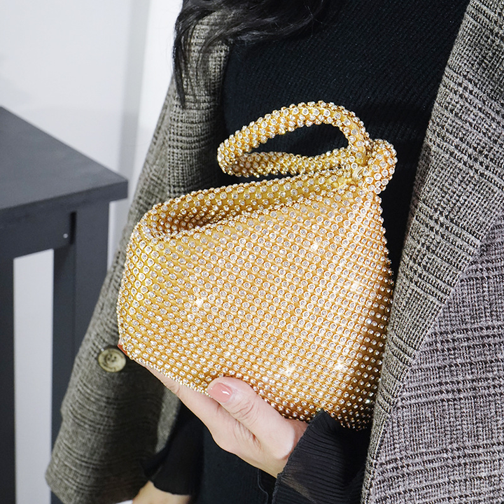 Fashion Vintage Womens Triangle Glitter Handbag