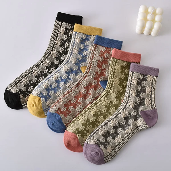 womens floral cotton socks