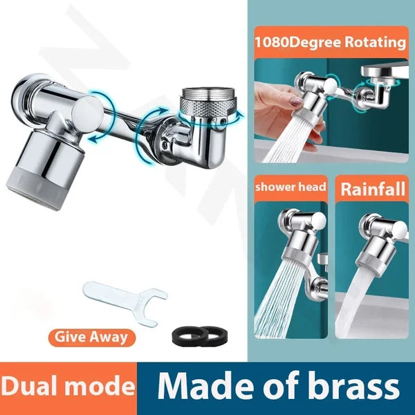 Rotating 1080° robotic arm faucet