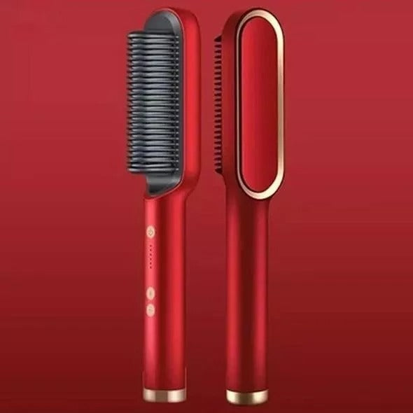 Hair Curler And Straightener Brush