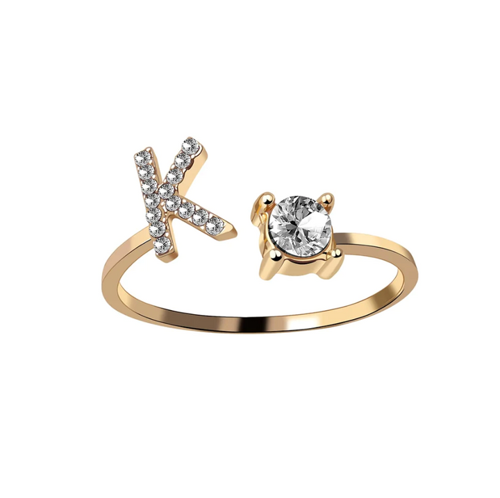 Initial Letter Ring with Zirconia