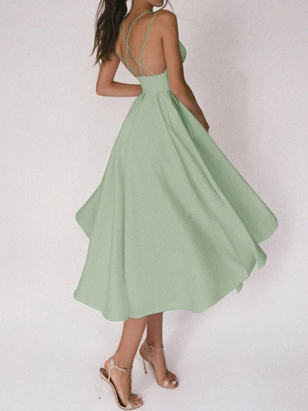 Elegant strappy V neck dress