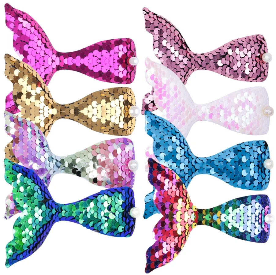 New cartoon mermaid tail sequined duckbill clip