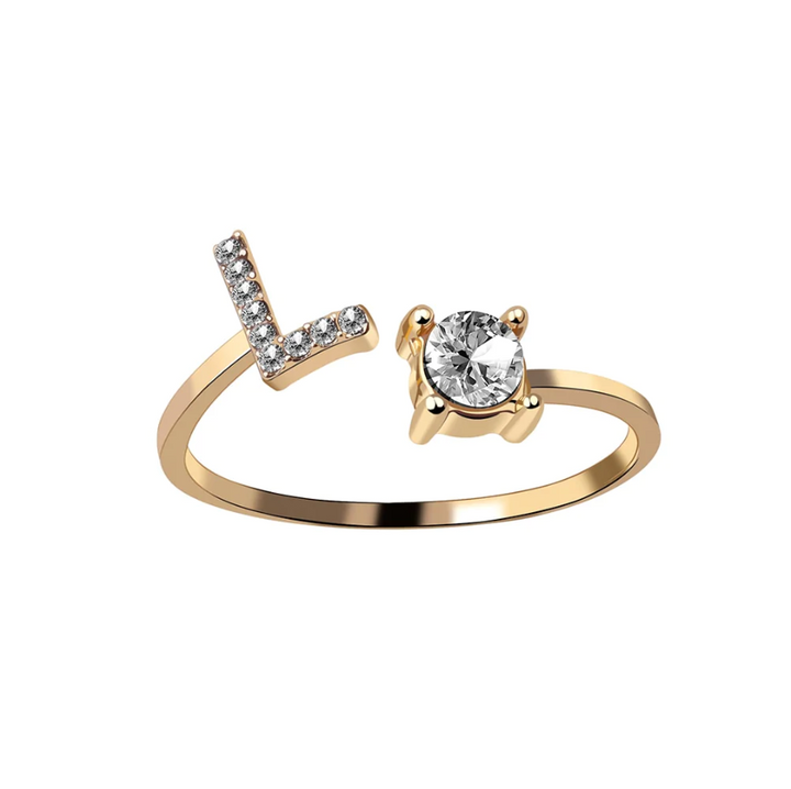Initial Letter Ring with Zirconia