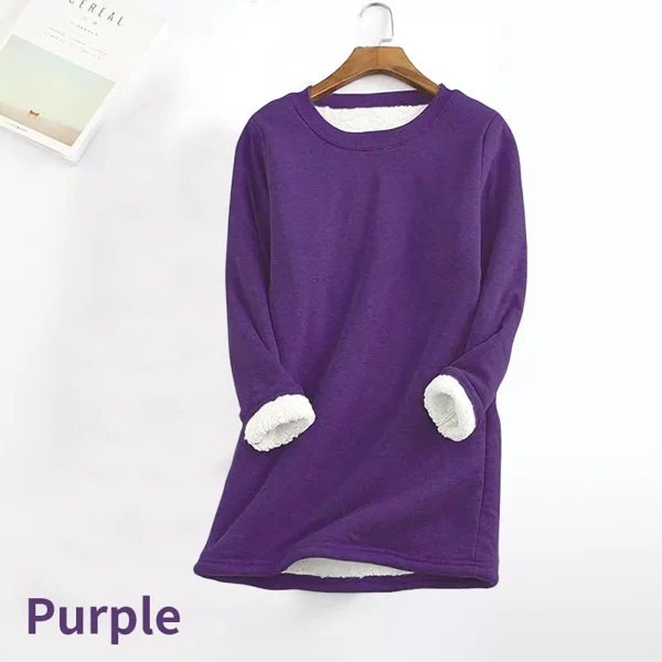 Womens NEW Casual Cotton Round Neck Solid Sweatshirt