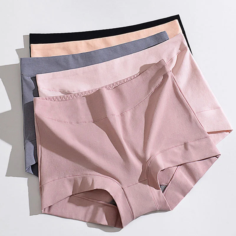 Womens Large Size High Waist Cotton Graphene Crotch Antibacterial Panties