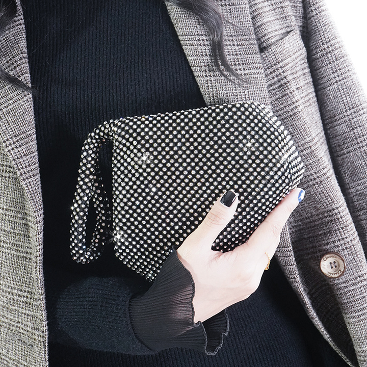 Fashion Vintage Womens Triangle Glitter Handbag