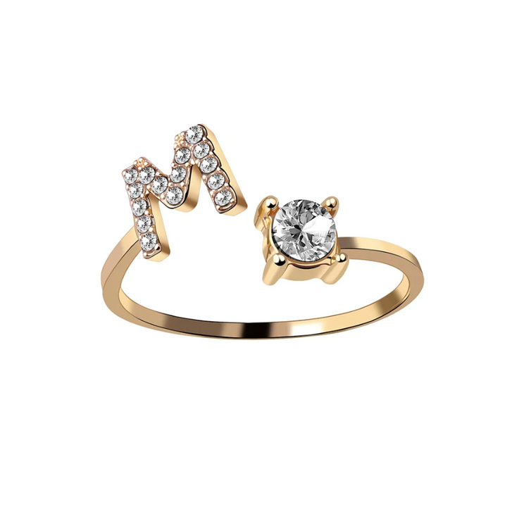 Initial Letter Ring with Zirconia