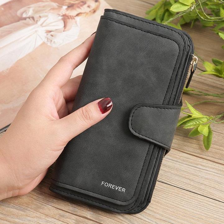 Leather Zipper Long Wallet Card Holder Viconchic